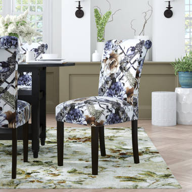 Floral upholstered 2025 dining chairs